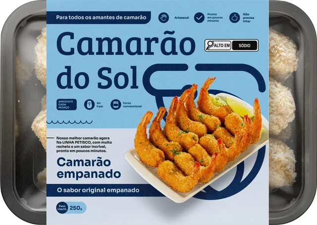 Bandeja de camarão empanado, 250 g