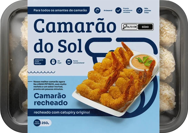 Bandeja de camarão recheado, 250 g
